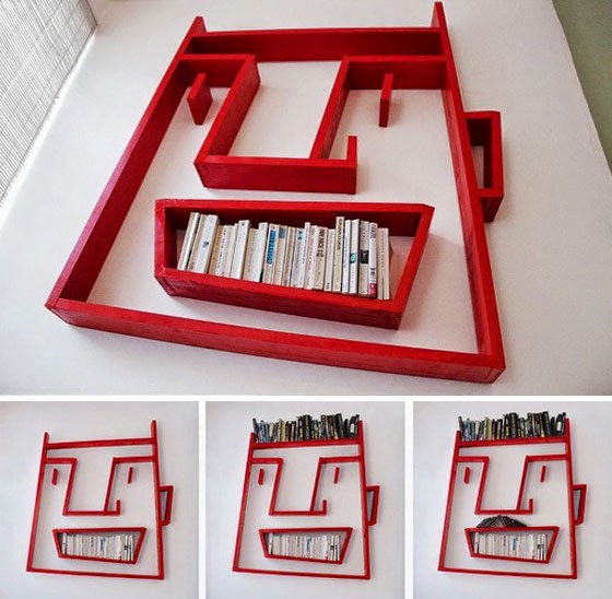 Human face shape book shelves
