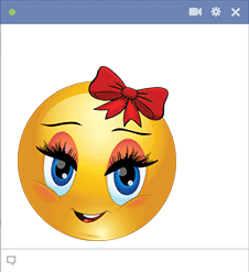 Girl emoticon with red bow