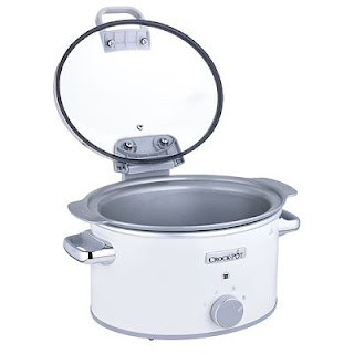 White Crock-Pot (slow cooker)
