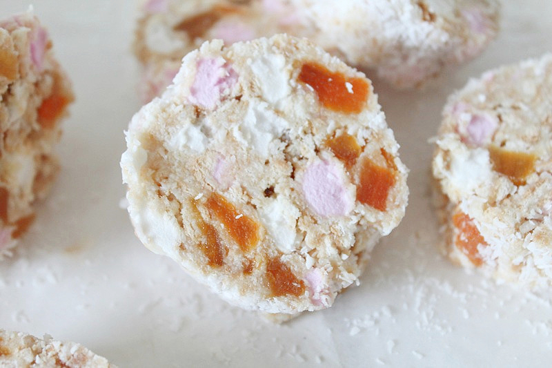 Apricot and Marshmallow Logs Threadbare Creations
