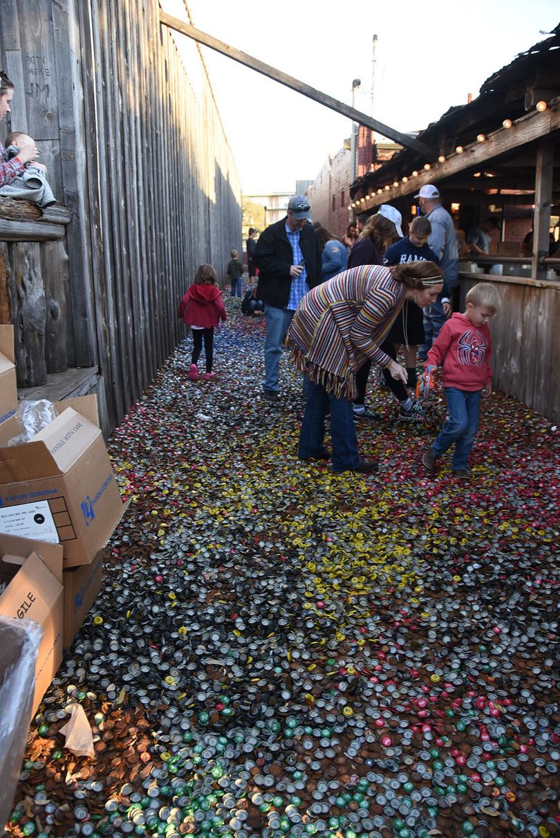 Bottle Cap Alley A street paved with Bottle Caps