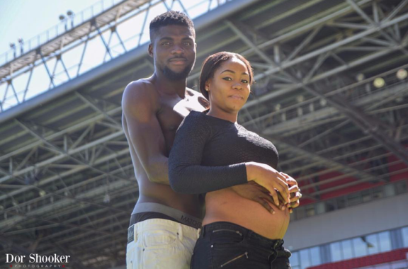 Photos from Footballer John Ogu and wife's pregnancy shoot