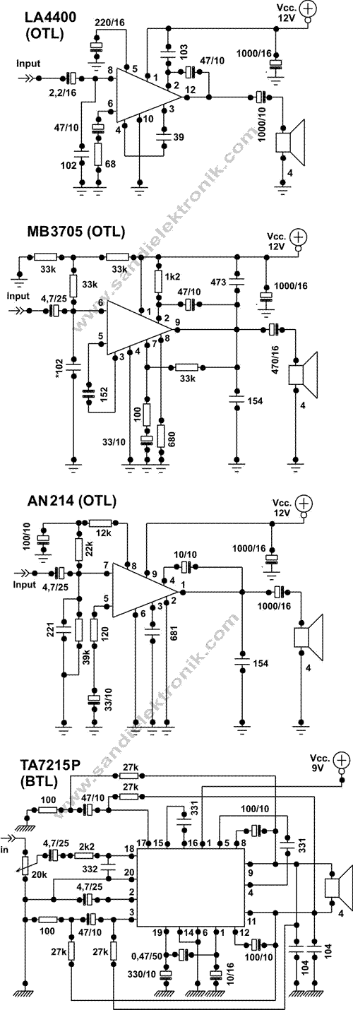 old audio IC schematic
