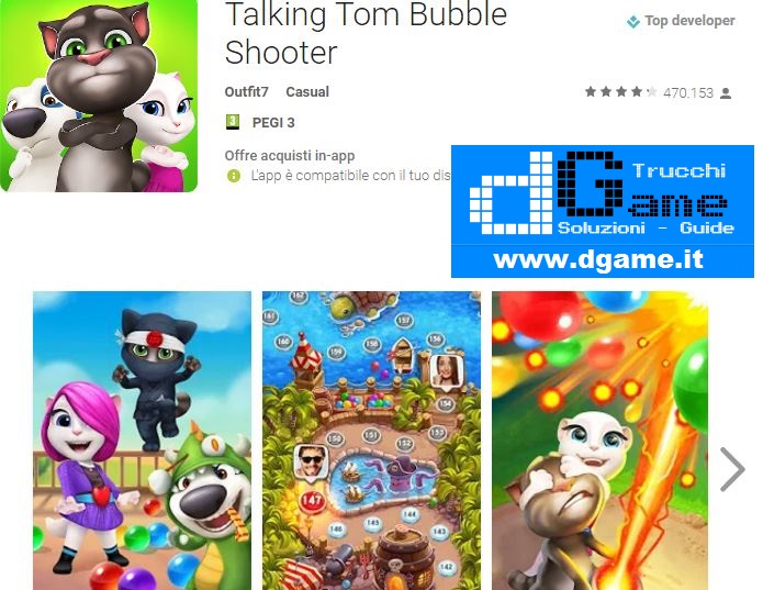 Trucchi Talking Tom Bubble Shooter Mod Apk Android v1.4.2.126 dGame