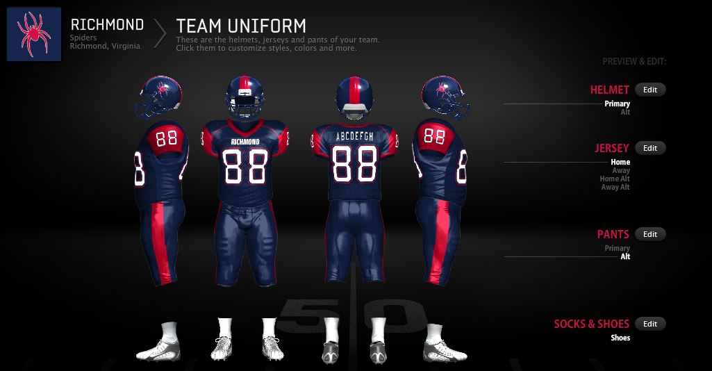 Sports & Entertainment Blog: Richmond Spiders Football Concept