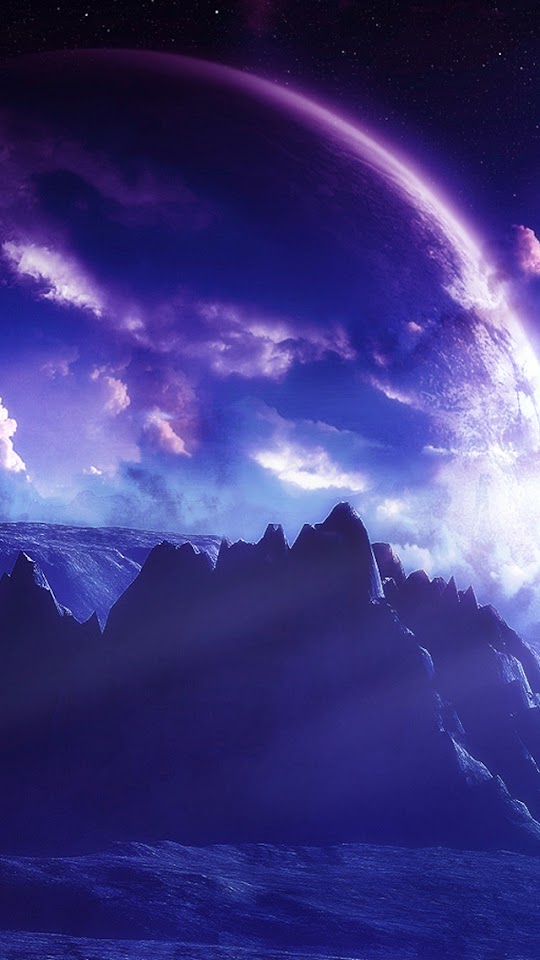 Purple Moon Alien World  Android Best Wallpaper