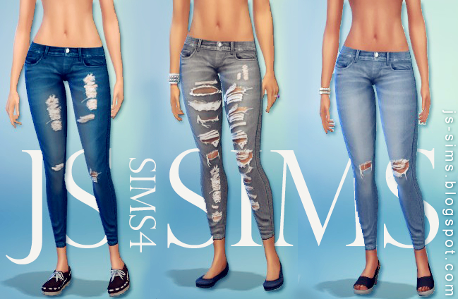 [JS SIMS 4] Denim Ripped Jeans