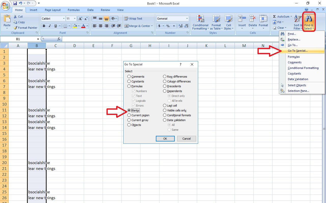 How To Delete Blank Cells In Excel Vba Printable Forms Free Online