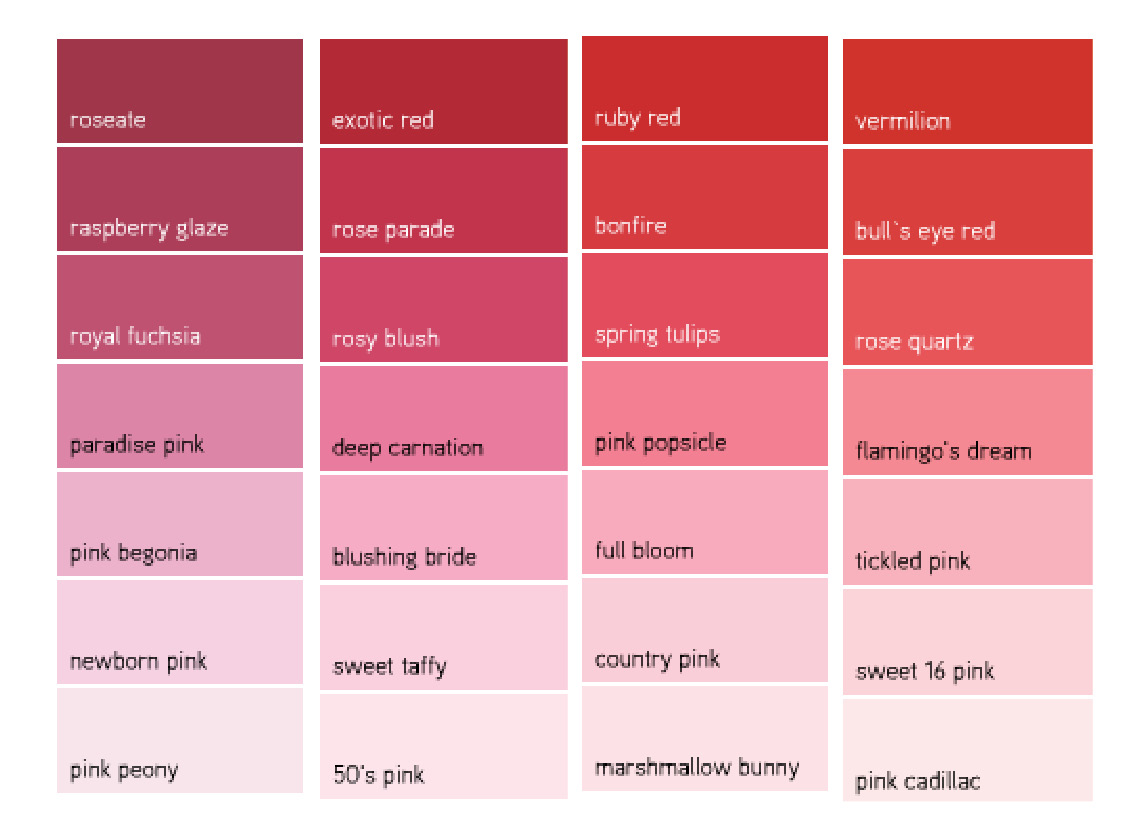 Названия оттенков розового цвета с картинками