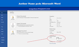 Author Name pada Microsoft Word