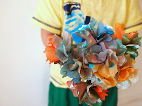 give coffee filter flowers away as a gift