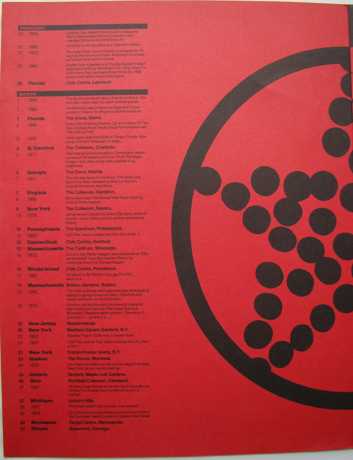 U2 Tour Programmes ZOO TV Tour North America