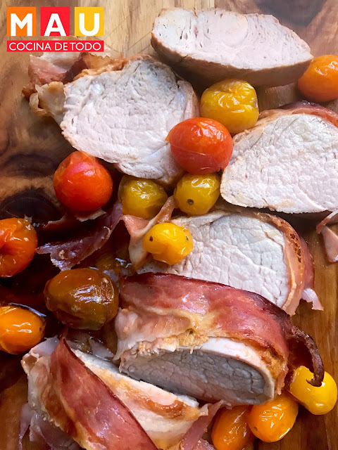 caña de filete de cerdo al horno con tocino facil receta 