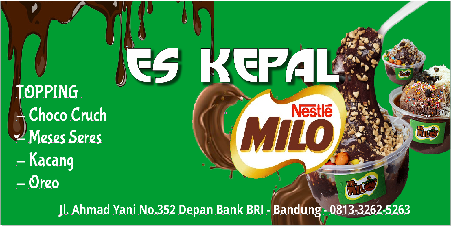 Contoh Spanduk Usaha Es Kepal Milo Format CDR
