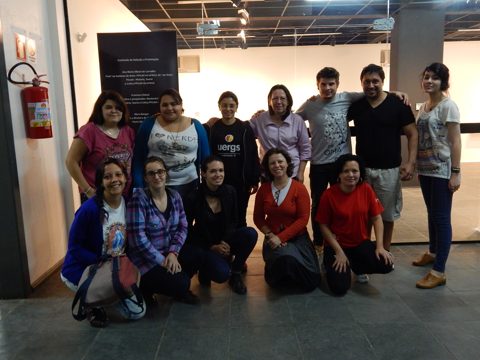 O grupo PIBID-UERGS-Artes Visuais em outubro de 2015