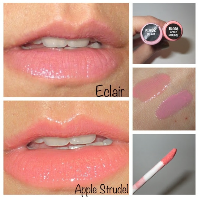 Beauty Cents NYX Butter Gloss in Eclair and Apple Strudel Swatches and