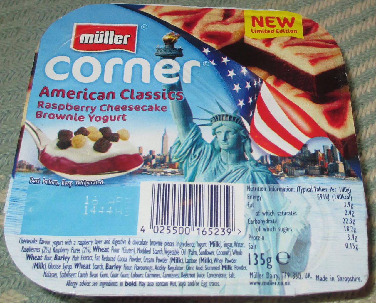 FOODSTUFF FINDS Muller American Classics Raspberry Cheesecake Brownie