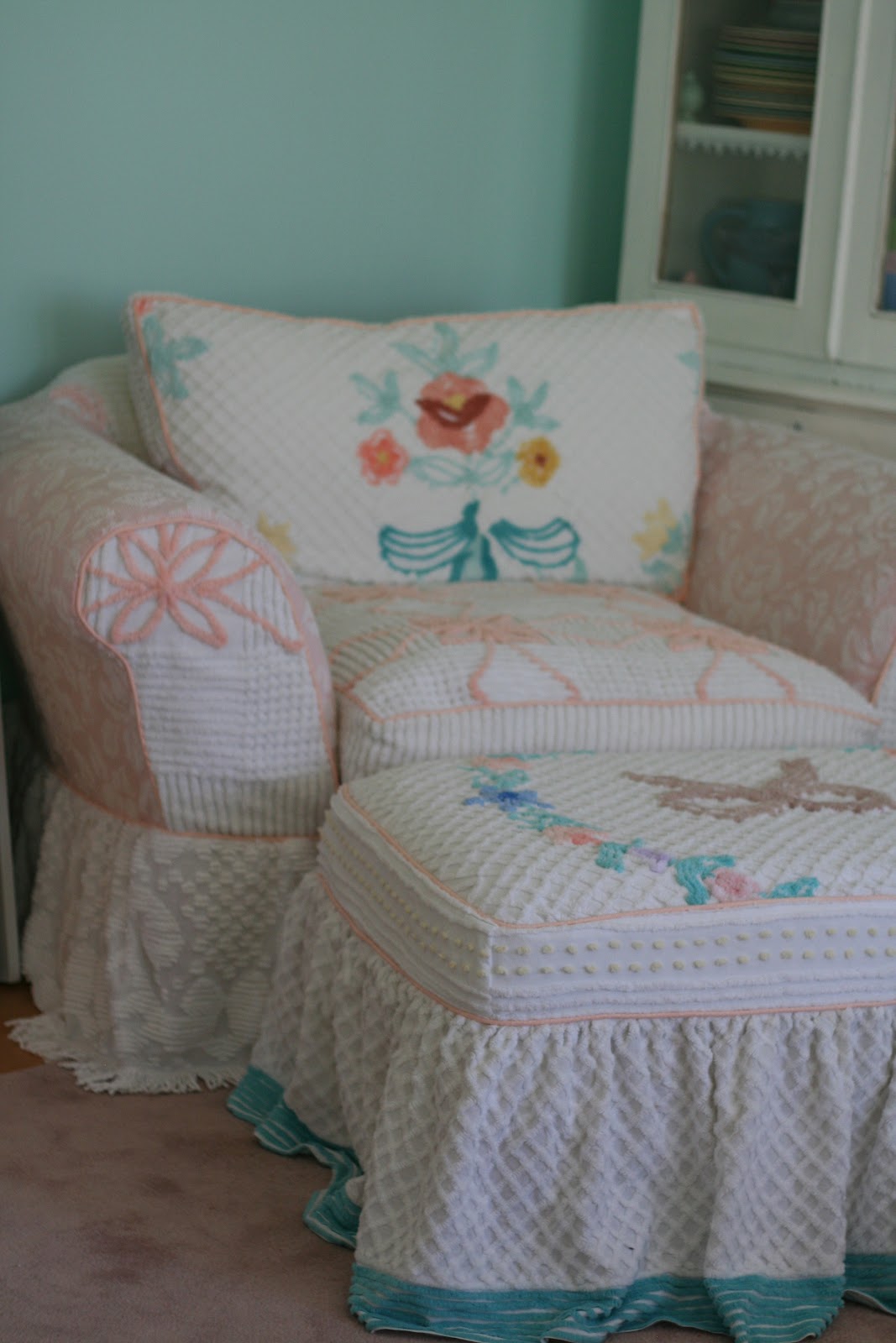 Custom Slipcovers by Shelley Vintage Chenille Bedspread Slipcovers