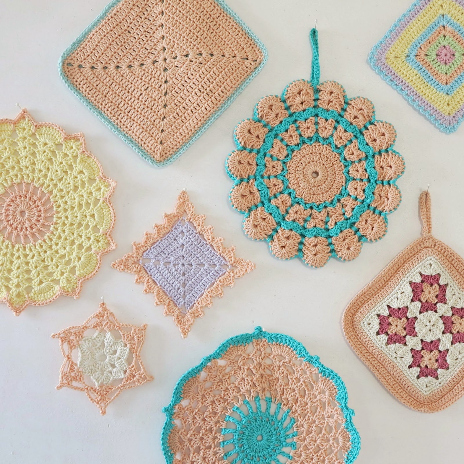 ByHaafner * crochet Doily Delights and Potholder Pastels