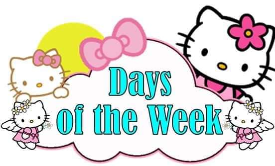 Teacher Fun Files Days Of The Week Hello Kitty Flashcards