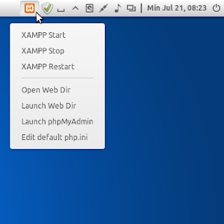 Tampilan XAMPP Panel Menu Tampilan XAMPP Panel Menu