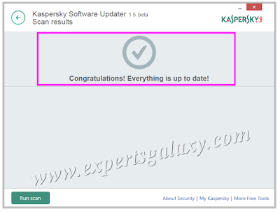 Kaspersky Updater Congratulations Screen