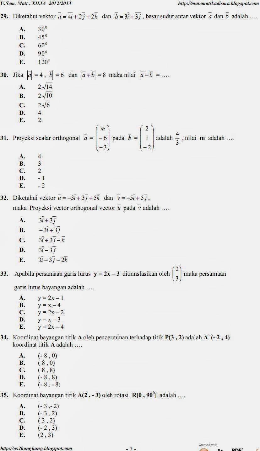 Contoh Latihan Soal Contoh Soal Matematika Sma Kelas 11
