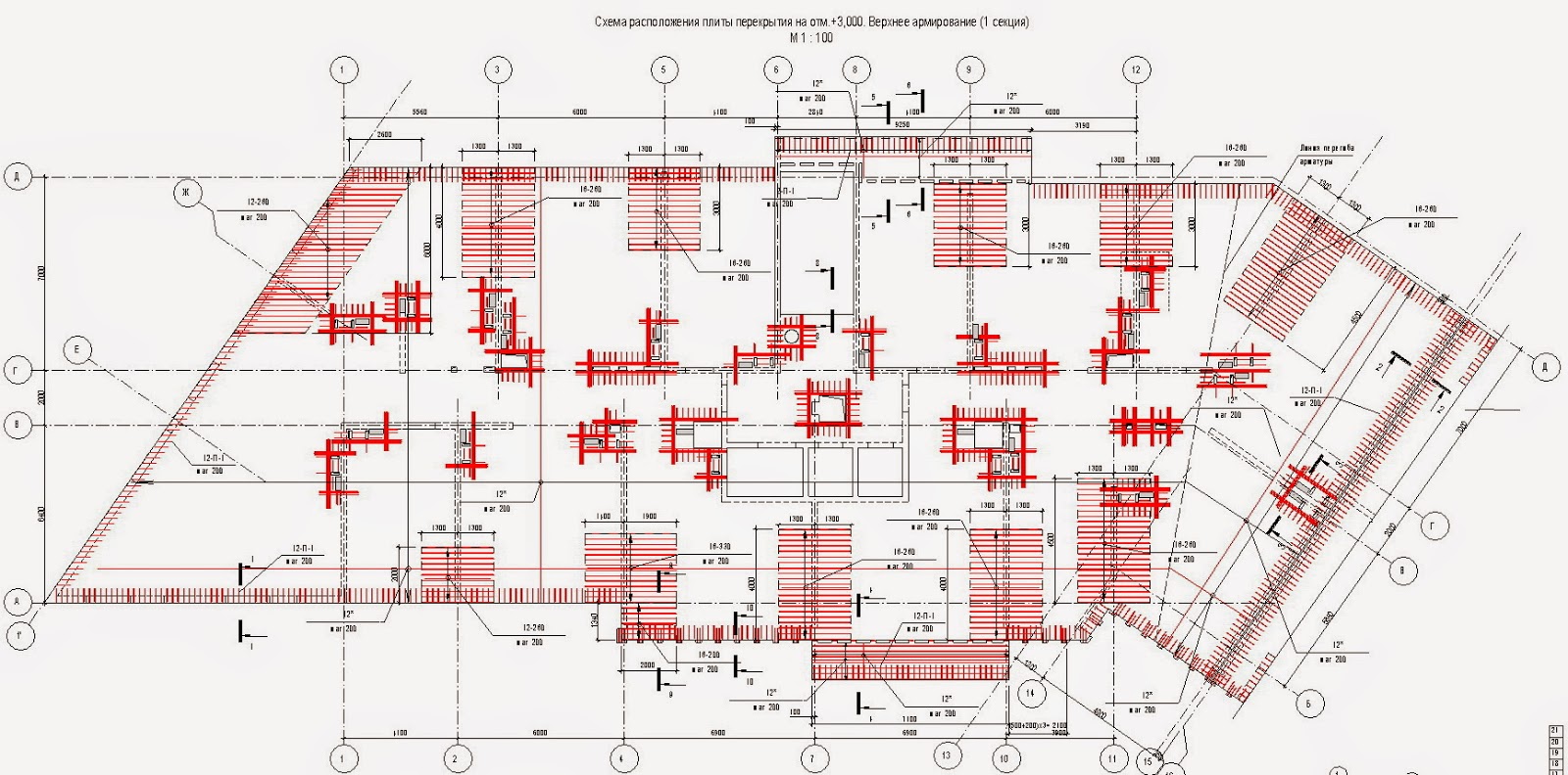 Схема обрамления отверстий арматурой