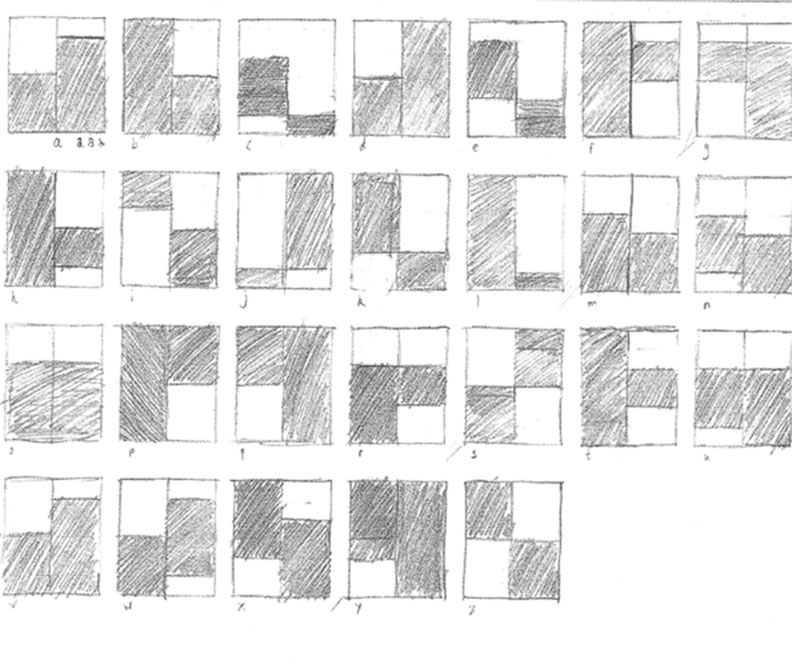 letters on grid paper