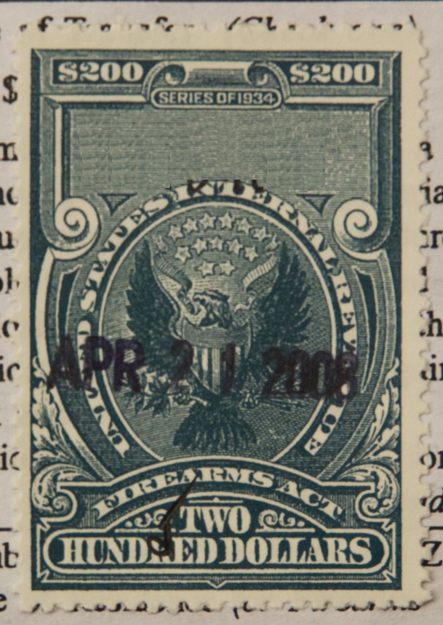 High Resolution Image of NFA Tax Stamp