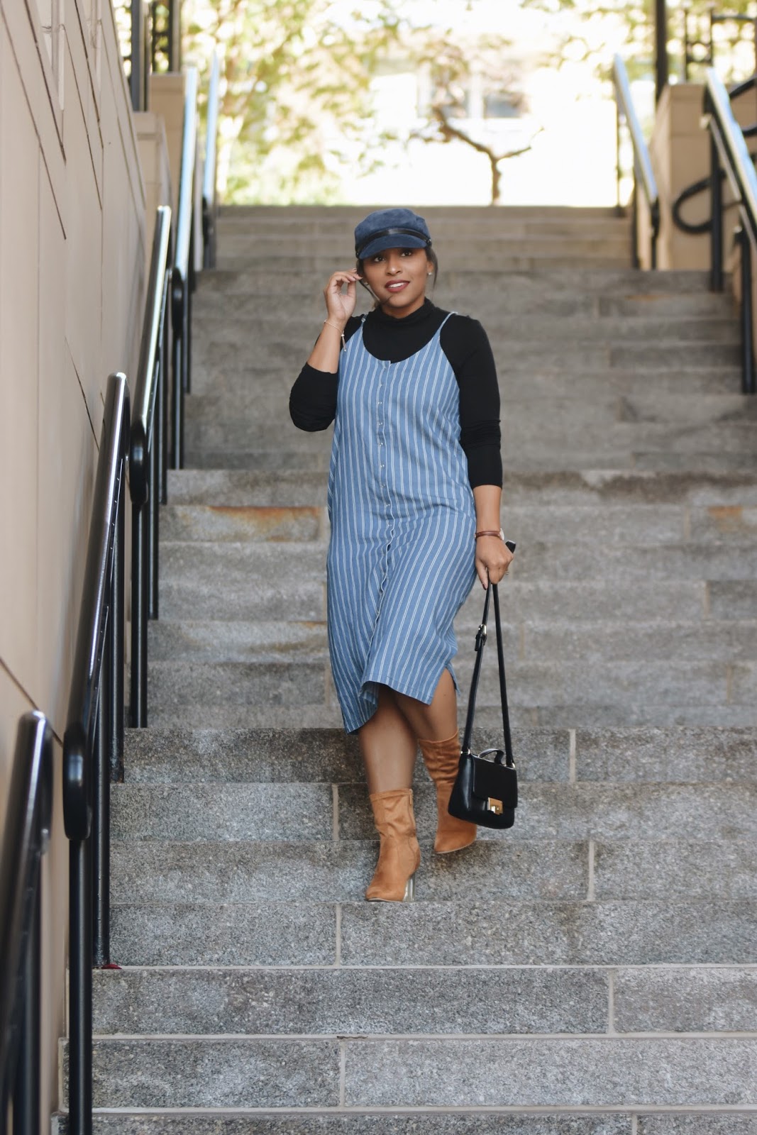 shop maude, pinstripe, fall fashion, cabbie hat, fall boots, fall outfit ideas, pinstripe dress, dc bloggers, cabbie hat trend, fall dresses