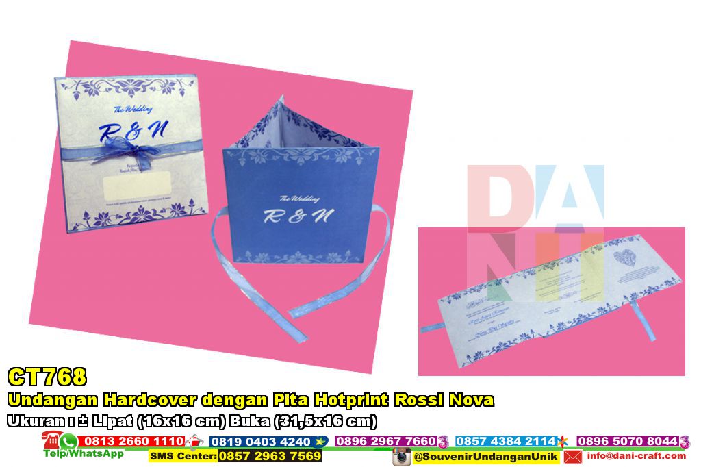 Undangan Hardcover Dengan Pita Hotprint Rossi Nova ...
