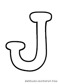 Molde da letra maiúscula J