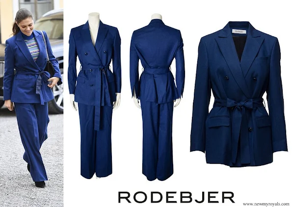 Crown Princess Victoria wore RODEBJER Suit Zoe Blazer and darcel trousers