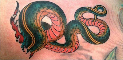 3D Snakes Tattoo on Neck