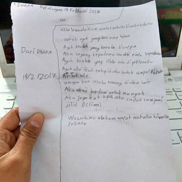 Hingga Netizen Ikut Mendoakan, Siswa SD Ini Tulis Surat Untuk Ayahnya yang Di Surga Hingga Netizen Ikut Mendoakan, Siswa SD Ini Tulis Surat Untuk Ayahnya yang Di Surga