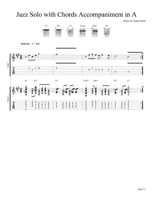 Classic JazzRock Guitar Compositions of Sadip Shahi Classic Jazz Melody Technique in A Major