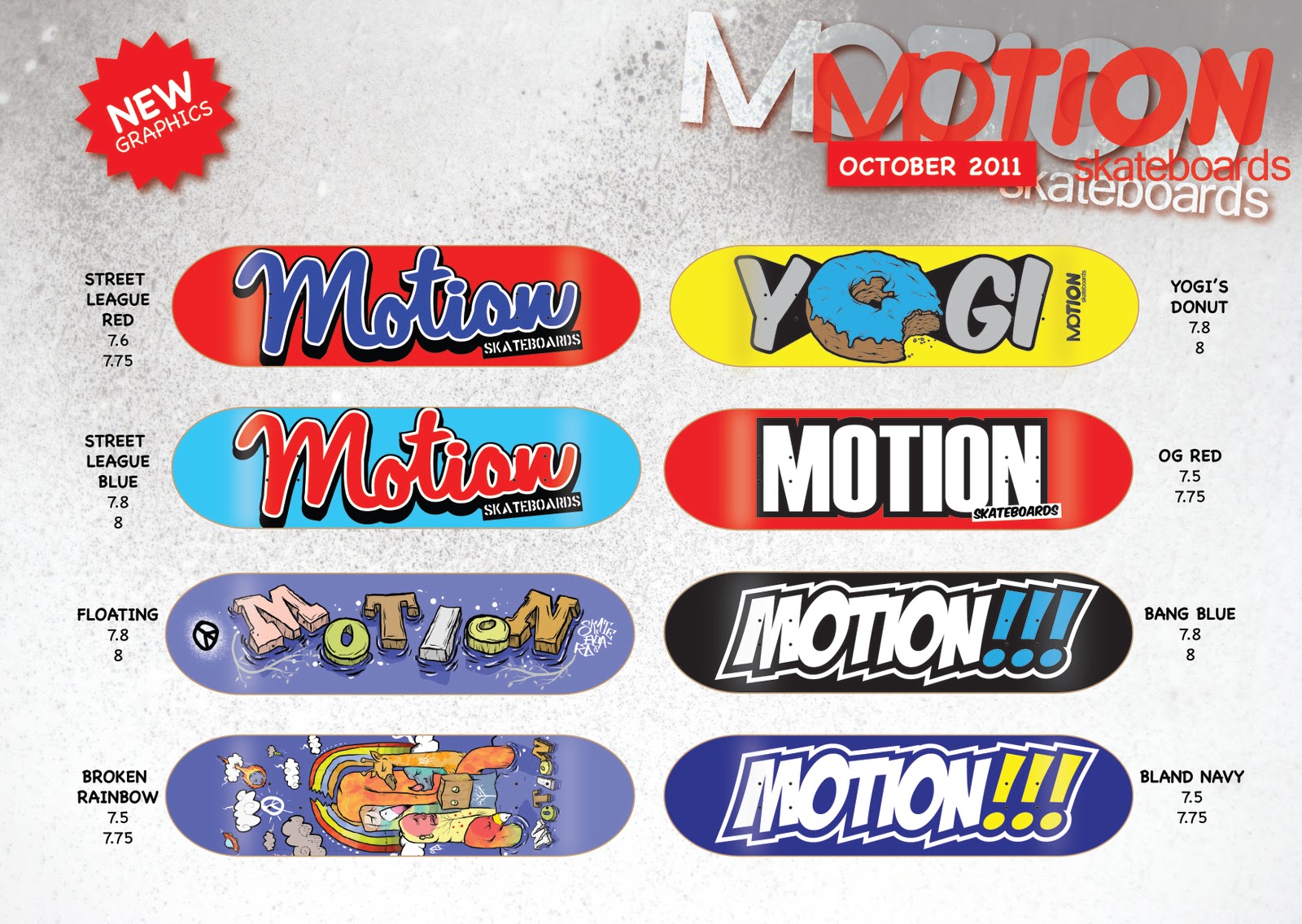 Motion MOTION SKATEBOARDS OCTOBER 2011 MODELS