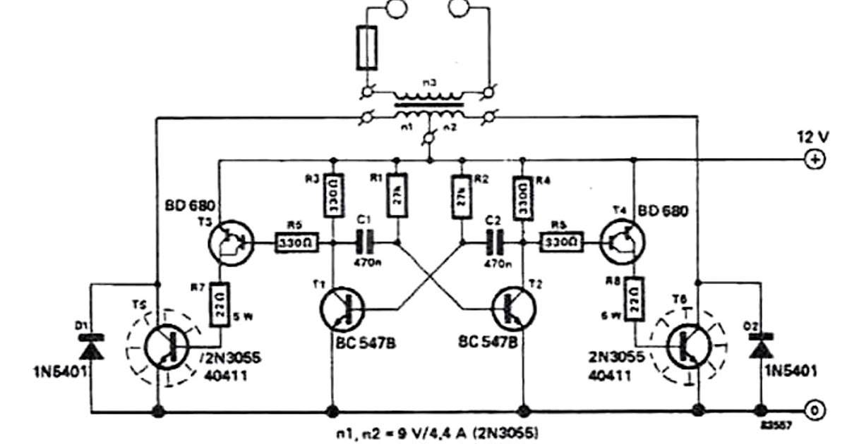 electro diagram: Simplest and Best 100 Watt Inverter Circuit for the