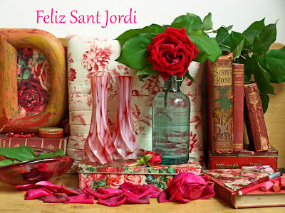 rosas y libros Rosas para Sant jordi
