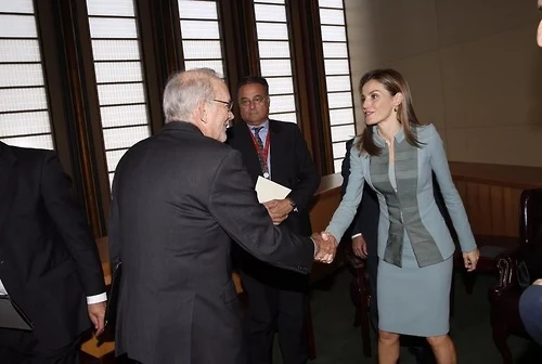 Queen Letizia meets Tony Lake, the Executive Director of UNICEF