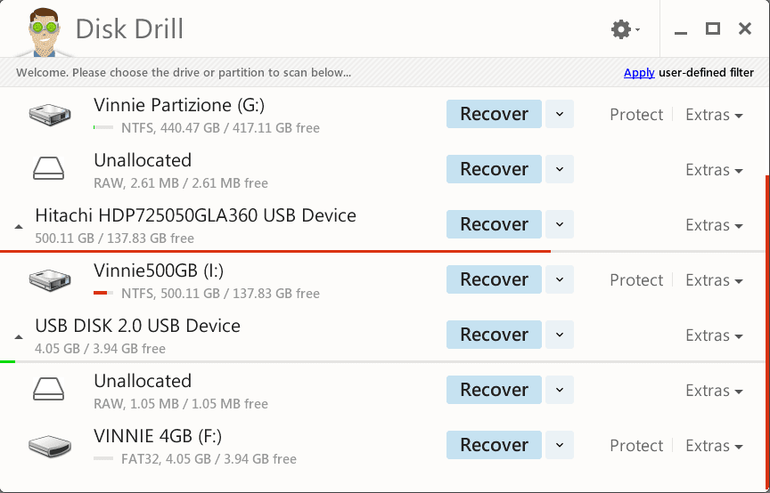 Disk Drill per Windows schermata iniziale