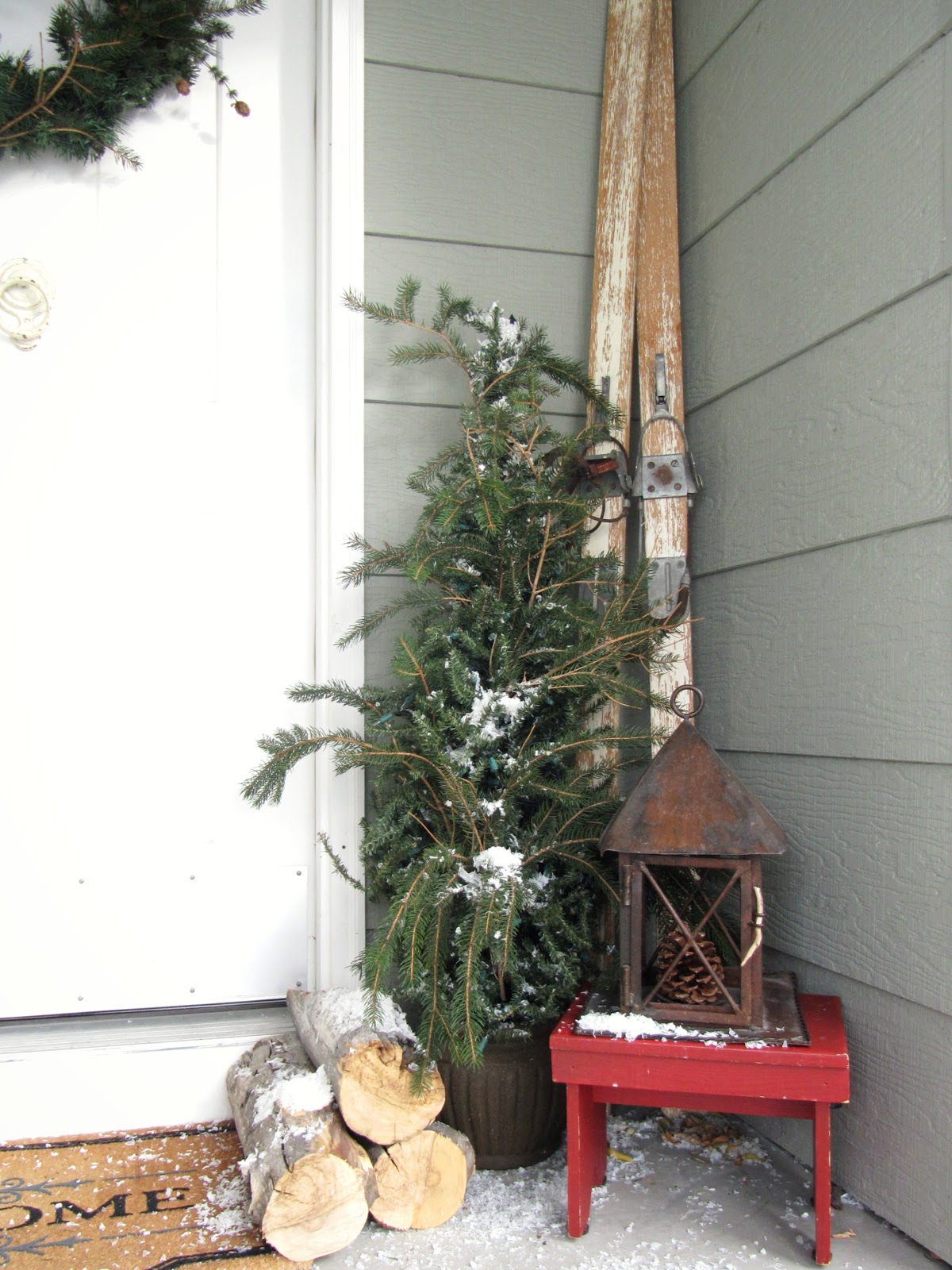My Christmas Porch & A Wreath Makeover