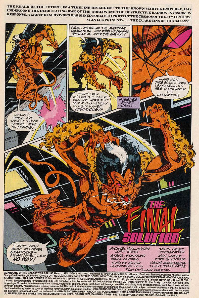 Read online Guardians of the Galaxy (1990) comic -  Issue #58 - 2