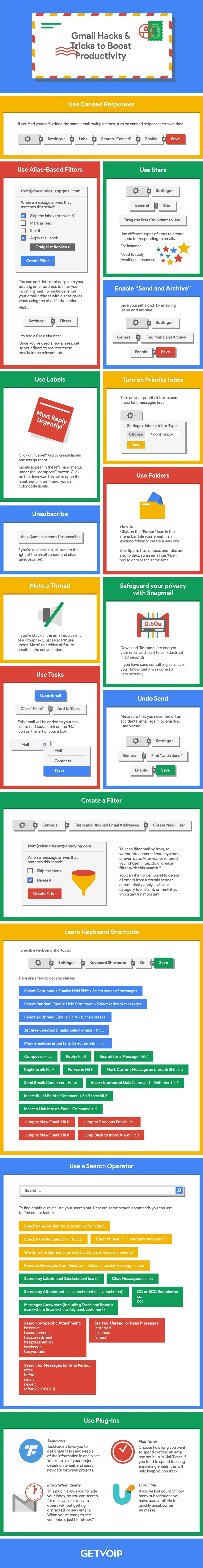 16 Gmail Tips and Tricks To Streamline Your Inbox - #infographic