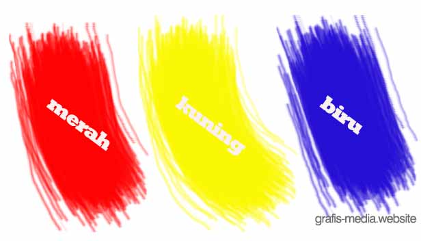 Warna yang dihasilkan dari campuran antara warna kuning dan merah yaitu warna