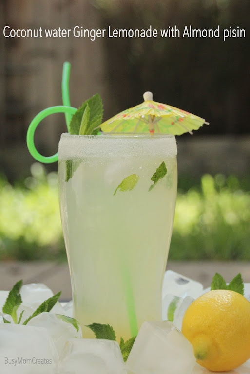 Coconut water Ginger Lemonade with Almond Pisin (Gum)