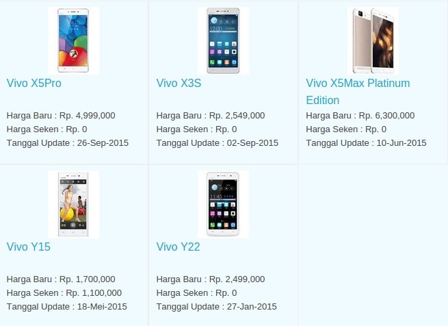 Daftar Harga Hp Terbaru Vivo Mei 2016 Daftar Harga Hp Terbaru Vivo Mei 2016