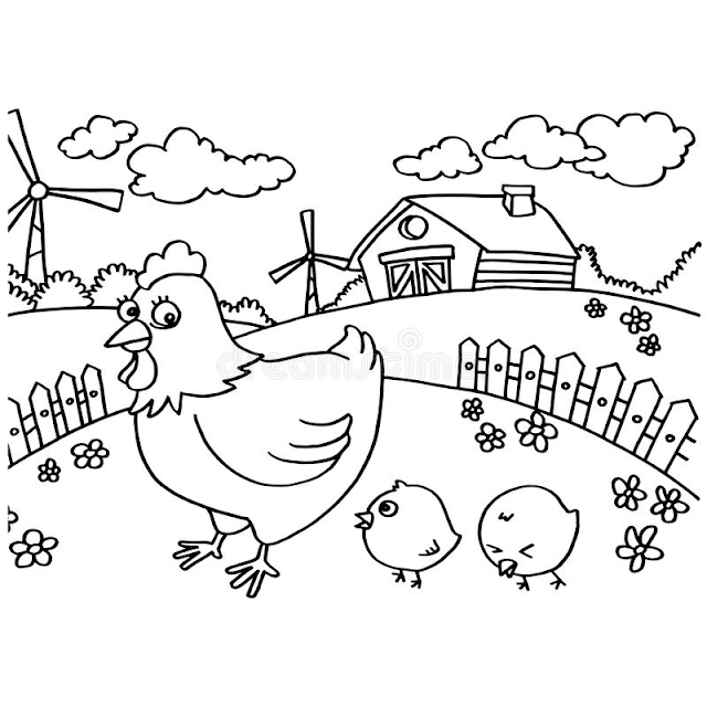 Aneka Gambar Mewarnai Hewan Ayam Untuk Anak PAUD dan TK ...