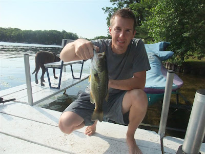 largemouth bass, caught off the dock, long lake, michigan